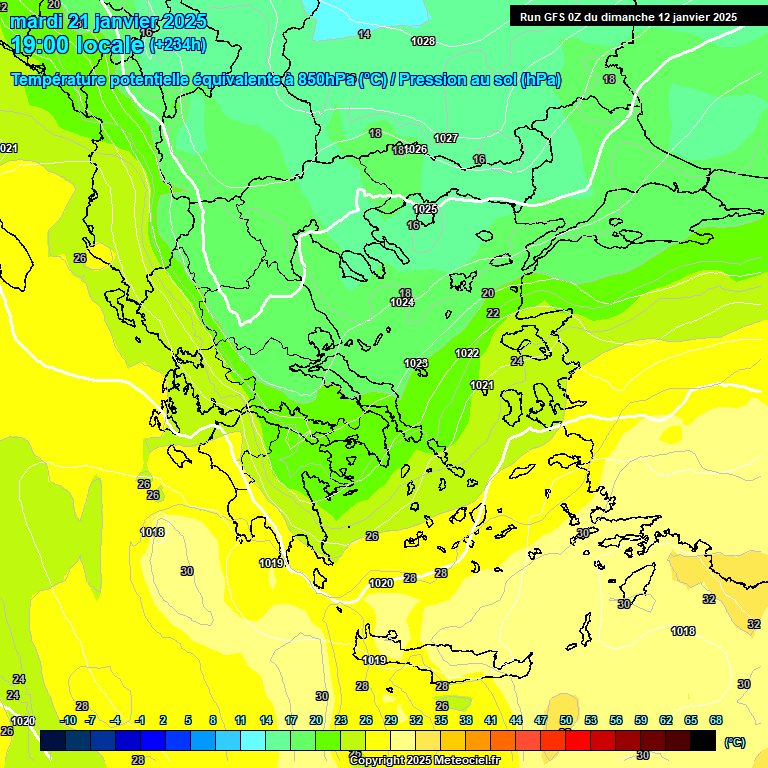 Modele GFS - Carte prvisions 