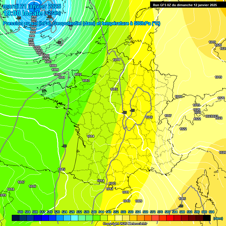 Modele GFS - Carte prvisions 