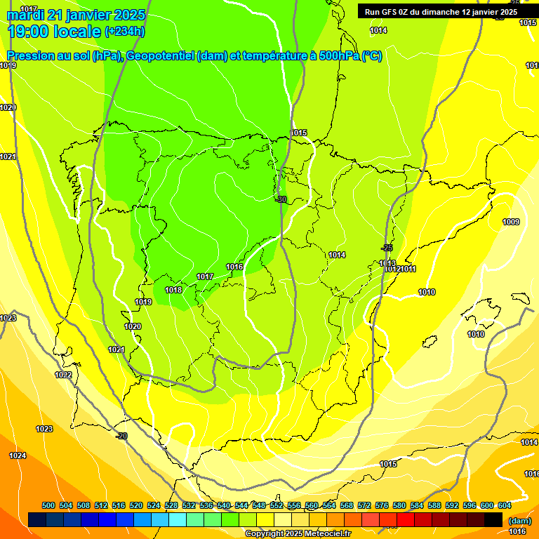 Modele GFS - Carte prvisions 