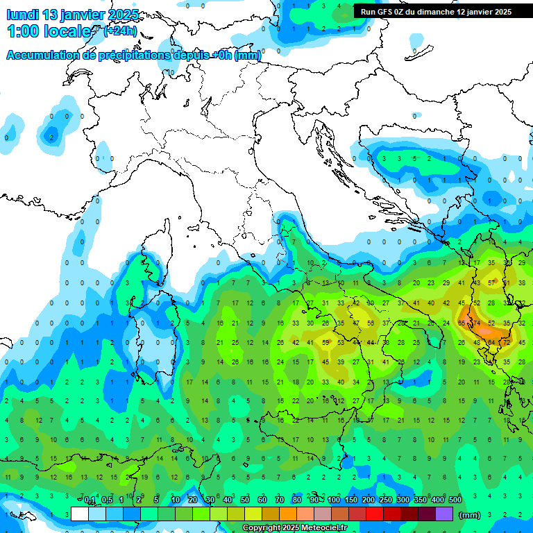 Modele GFS - Carte prvisions 