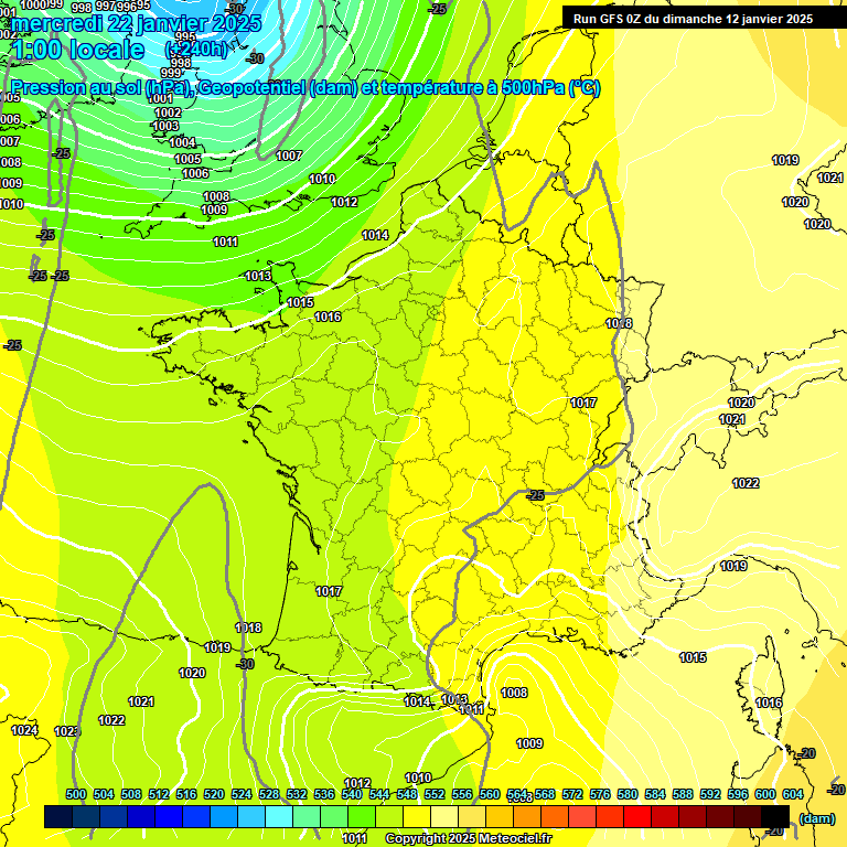 Modele GFS - Carte prvisions 