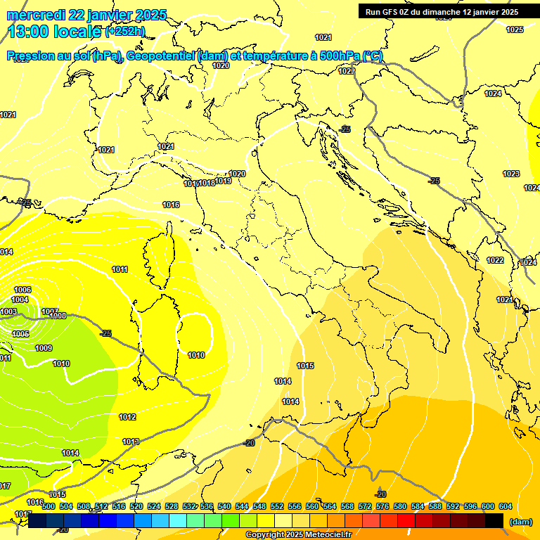 Modele GFS - Carte prvisions 