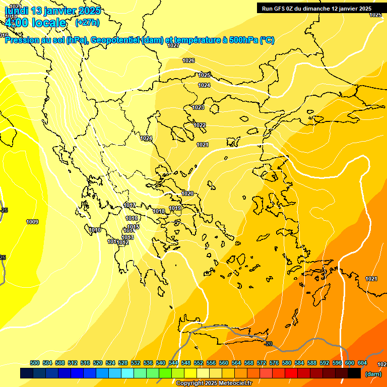 Modele GFS - Carte prvisions 