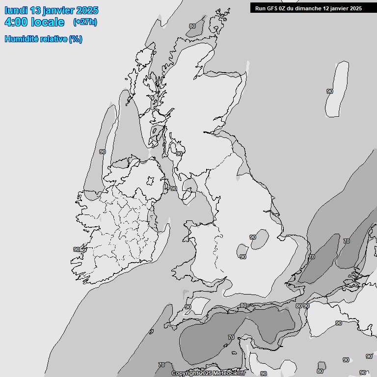 Modele GFS - Carte prvisions 