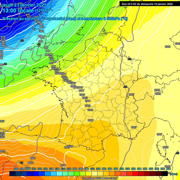 Modele GFS - Carte prvisions 