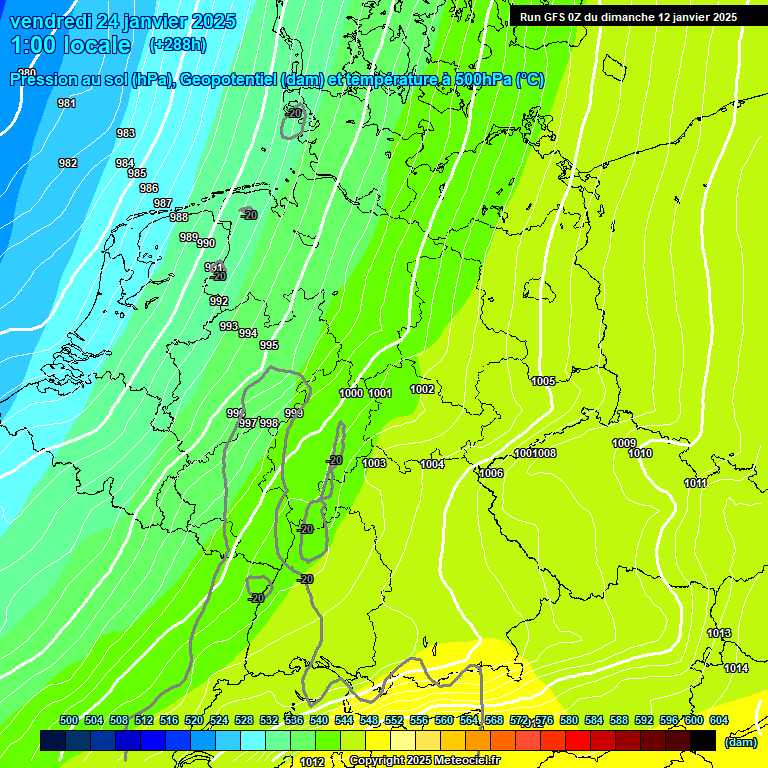 Modele GFS - Carte prvisions 