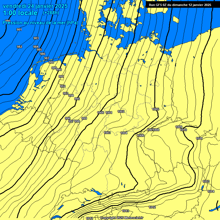 Modele GFS - Carte prvisions 