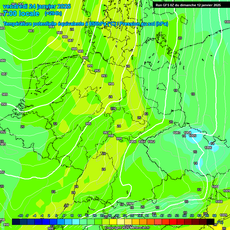 Modele GFS - Carte prvisions 