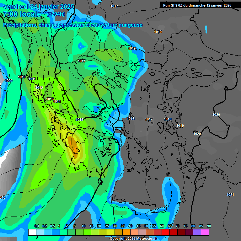 Modele GFS - Carte prvisions 