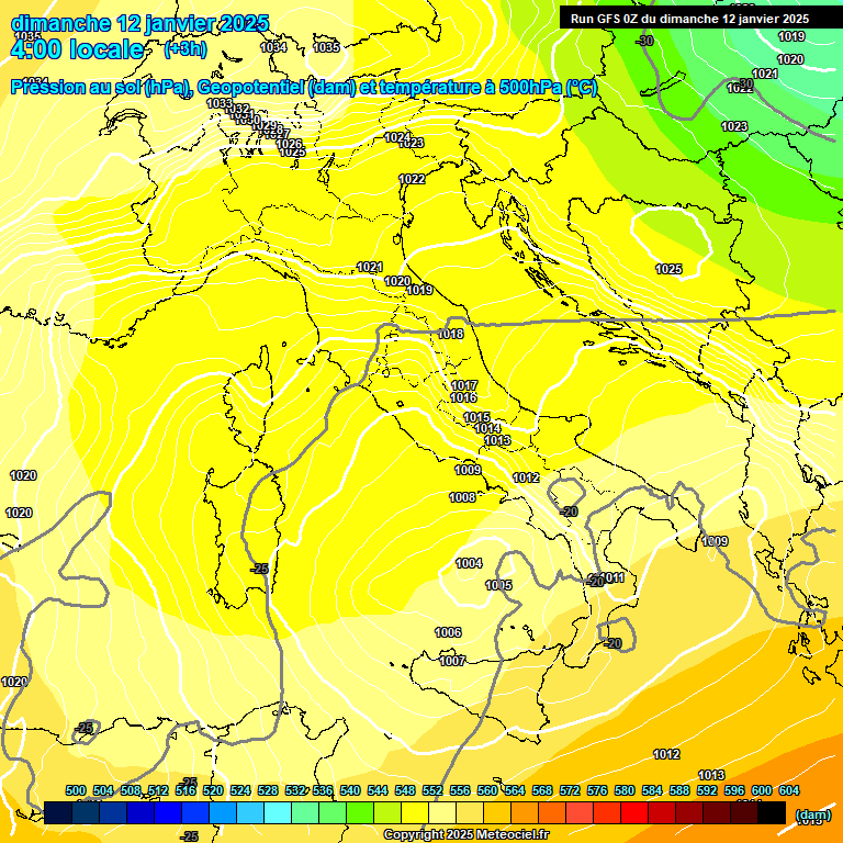 Modele GFS - Carte prvisions 