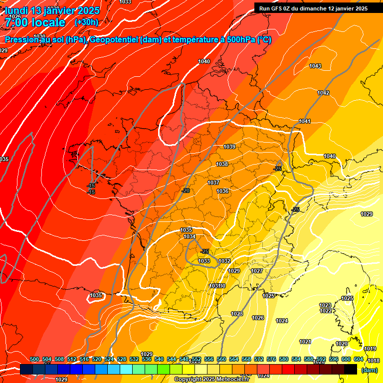 Modele GFS - Carte prvisions 