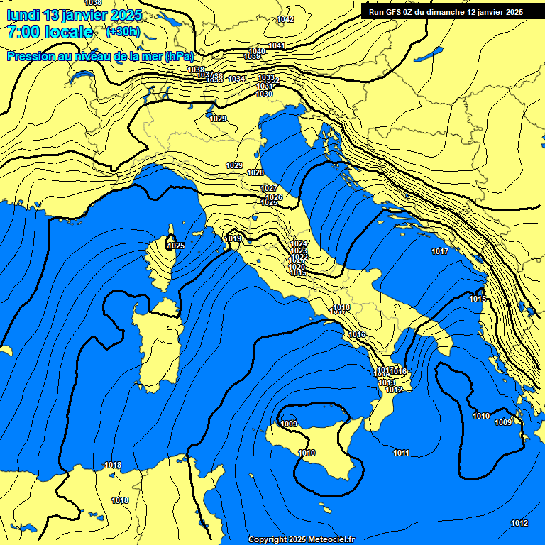 Modele GFS - Carte prvisions 