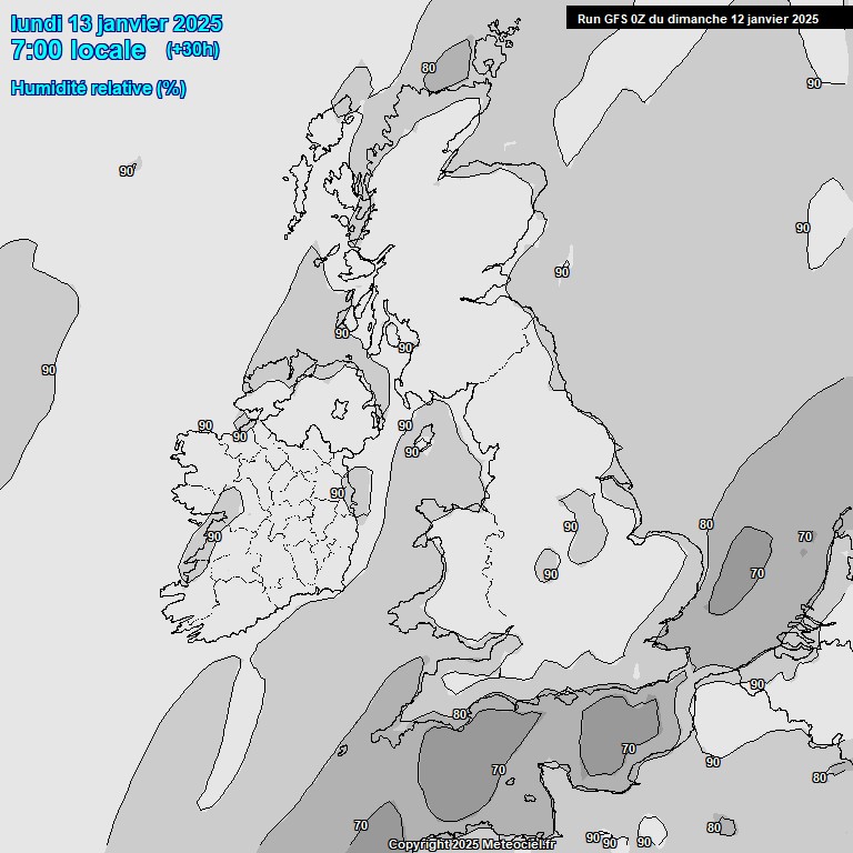 Modele GFS - Carte prvisions 