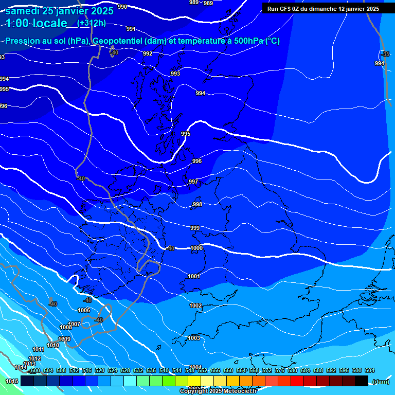 Modele GFS - Carte prvisions 