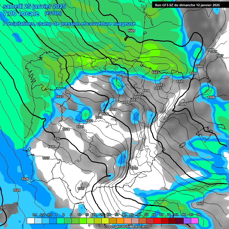 Modele GFS - Carte prvisions 