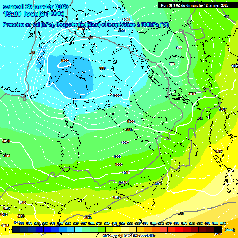 Modele GFS - Carte prvisions 