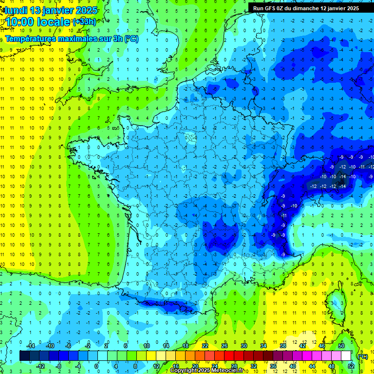 Modele GFS - Carte prvisions 