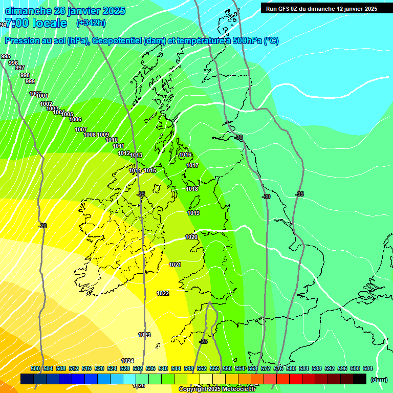 Modele GFS - Carte prvisions 