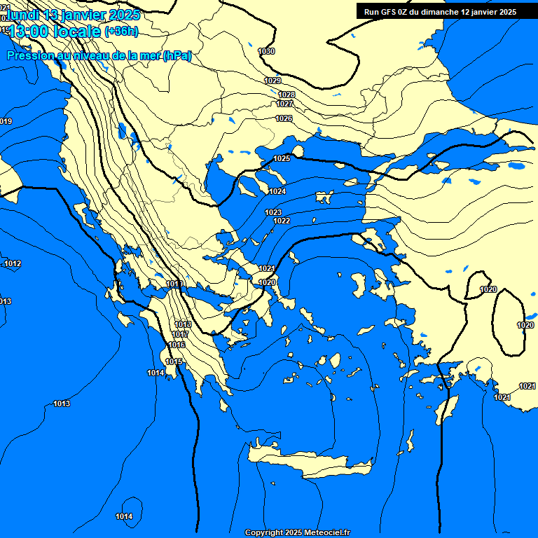 Modele GFS - Carte prvisions 