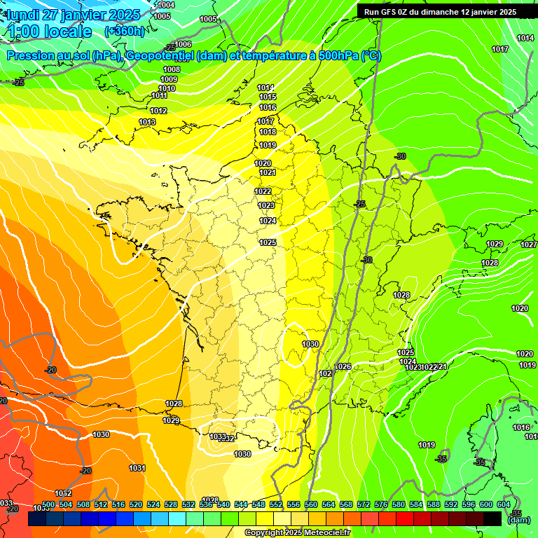 Modele GFS - Carte prvisions 