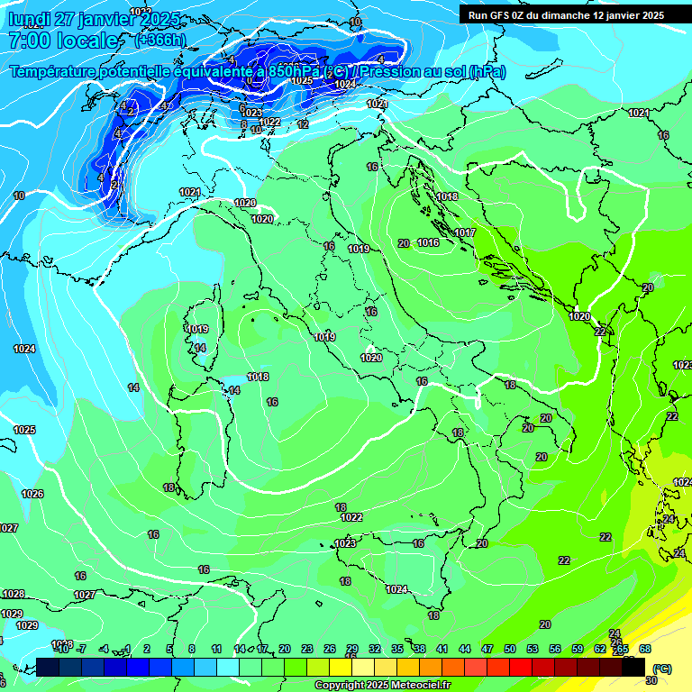 Modele GFS - Carte prvisions 