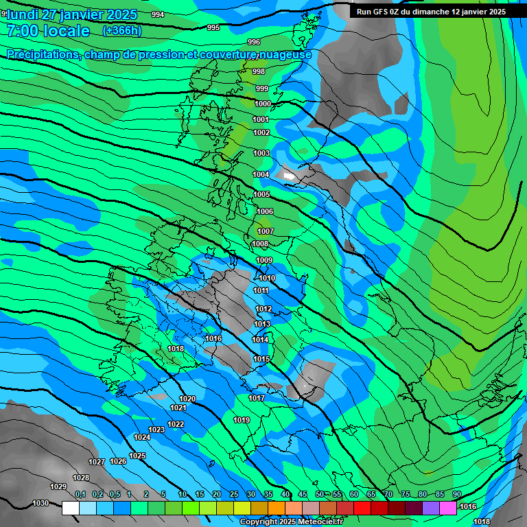 Modele GFS - Carte prvisions 