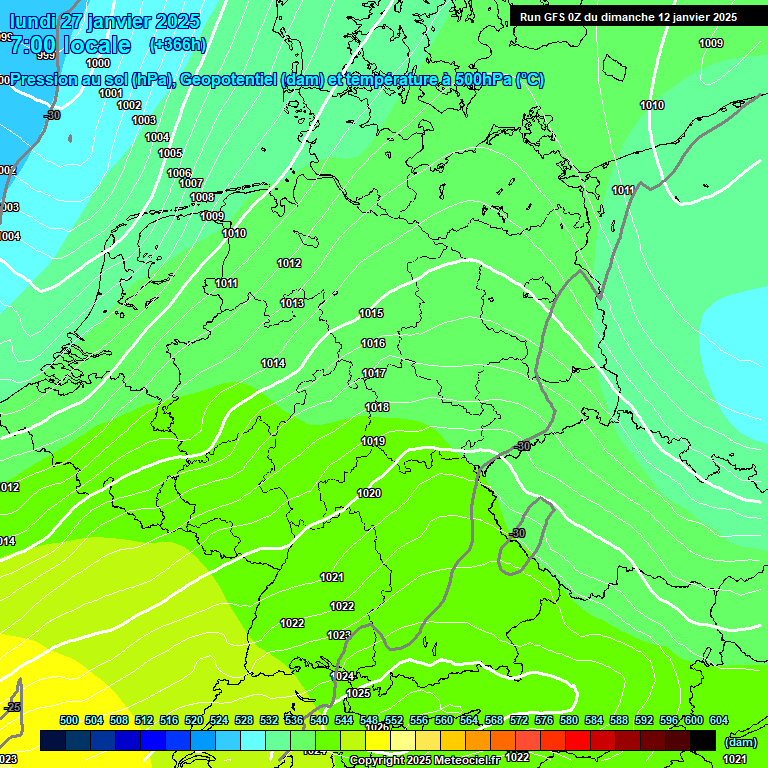 Modele GFS - Carte prvisions 