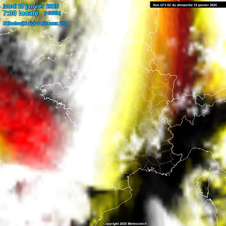 Modele GFS - Carte prvisions 