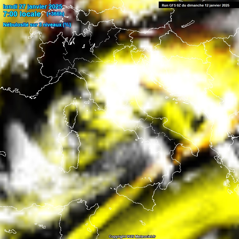 Modele GFS - Carte prvisions 