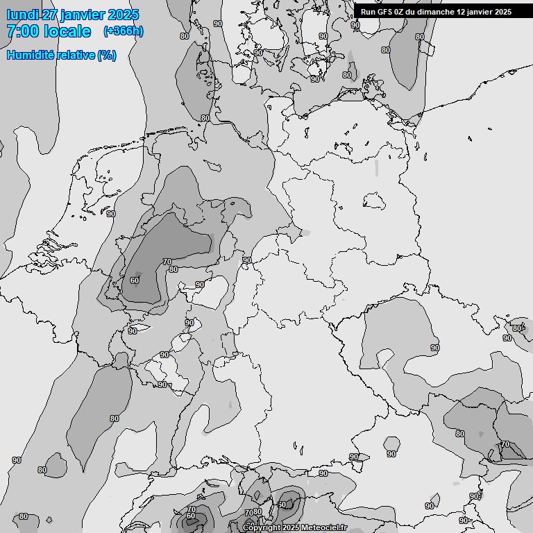 Modele GFS - Carte prvisions 