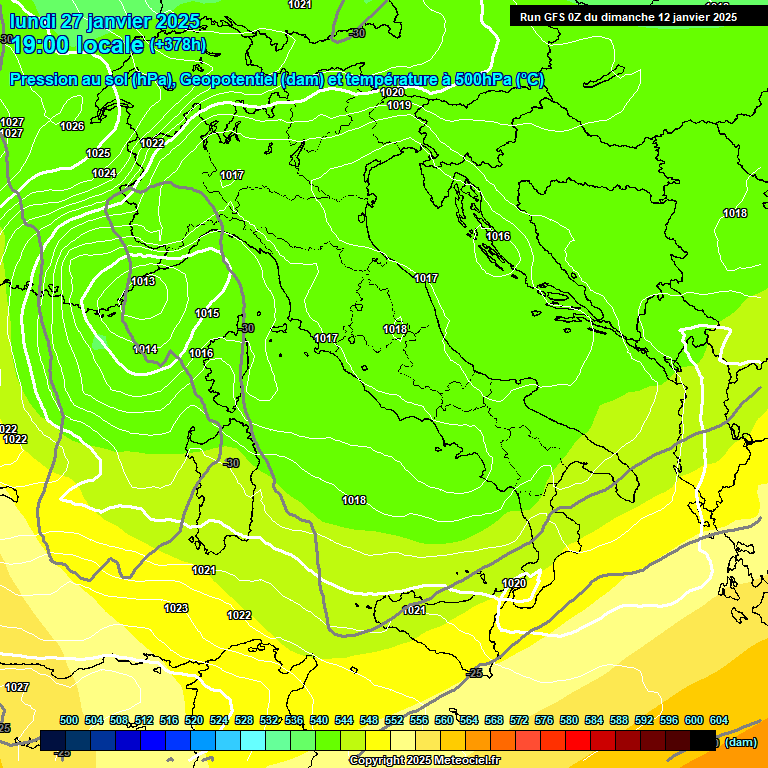 Modele GFS - Carte prvisions 