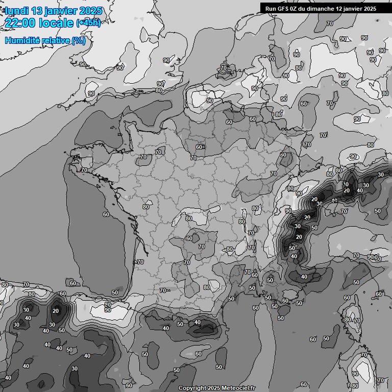 Modele GFS - Carte prvisions 