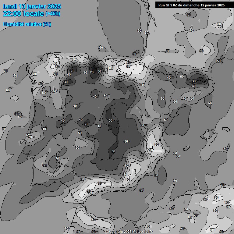 Modele GFS - Carte prvisions 