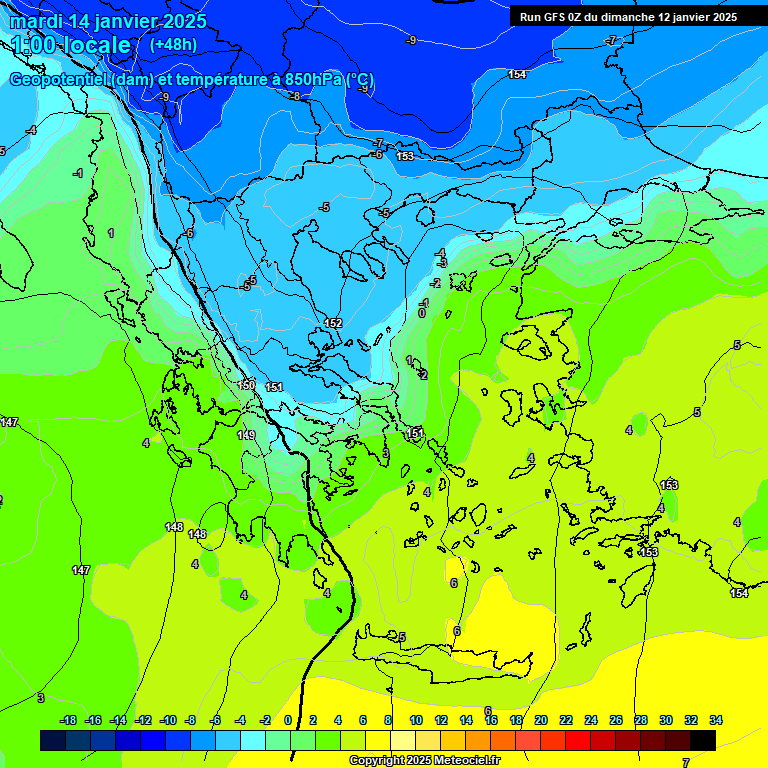 Modele GFS - Carte prvisions 