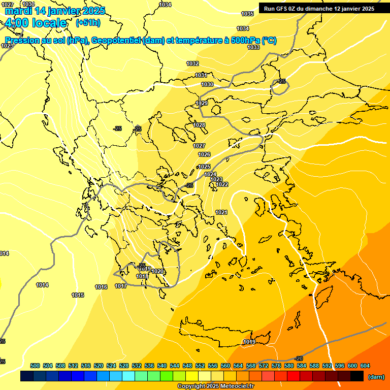 Modele GFS - Carte prvisions 