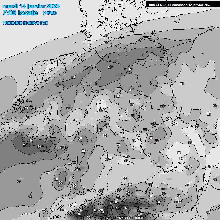 Modele GFS - Carte prvisions 