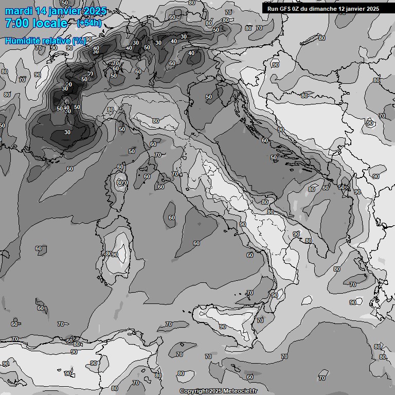 Modele GFS - Carte prvisions 