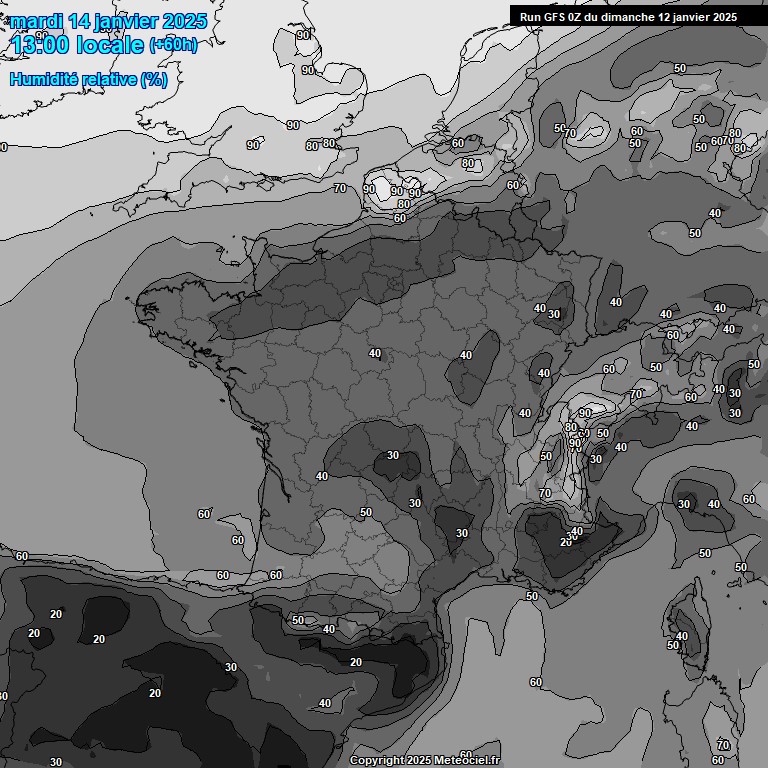 Modele GFS - Carte prvisions 