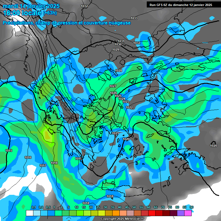 Modele GFS - Carte prvisions 