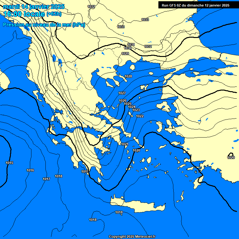 Modele GFS - Carte prvisions 