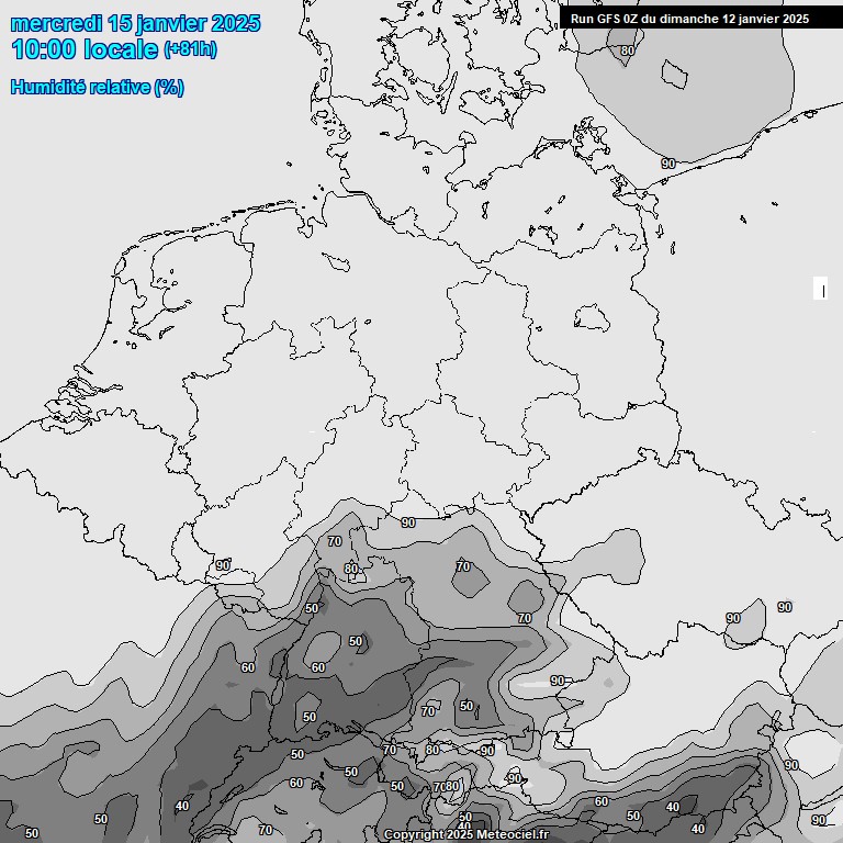 Modele GFS - Carte prvisions 