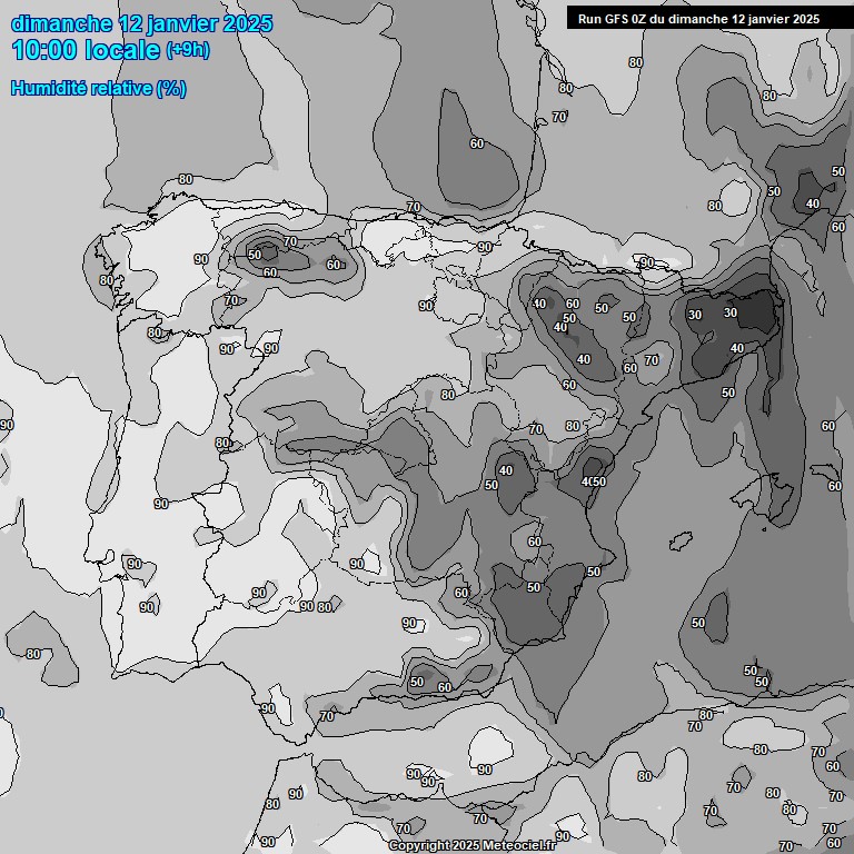 Modele GFS - Carte prvisions 