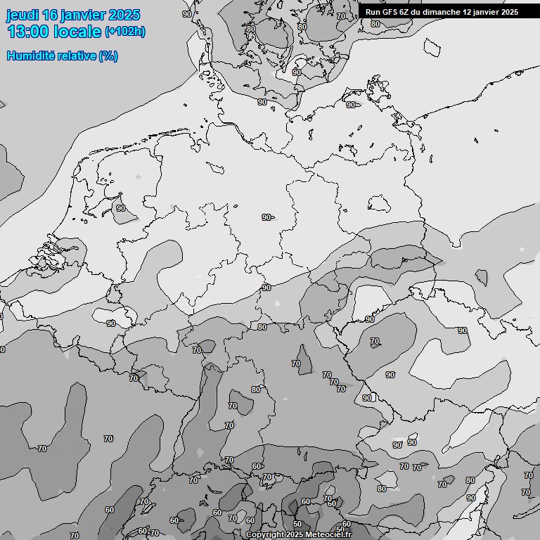 Modele GFS - Carte prvisions 