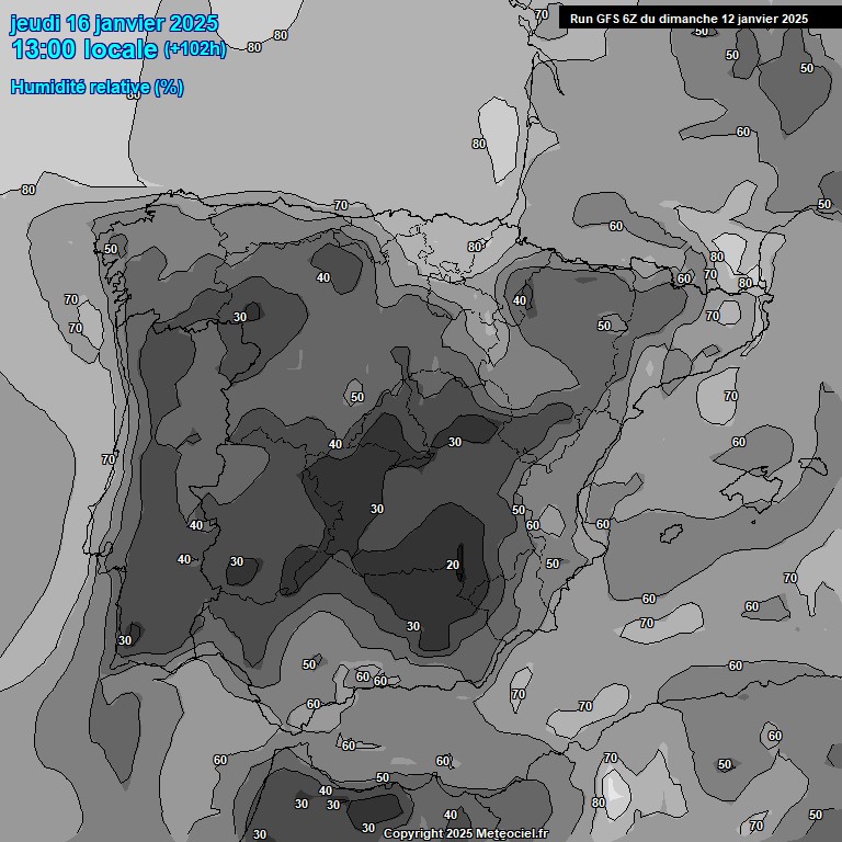 Modele GFS - Carte prvisions 