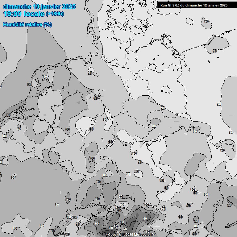 Modele GFS - Carte prvisions 