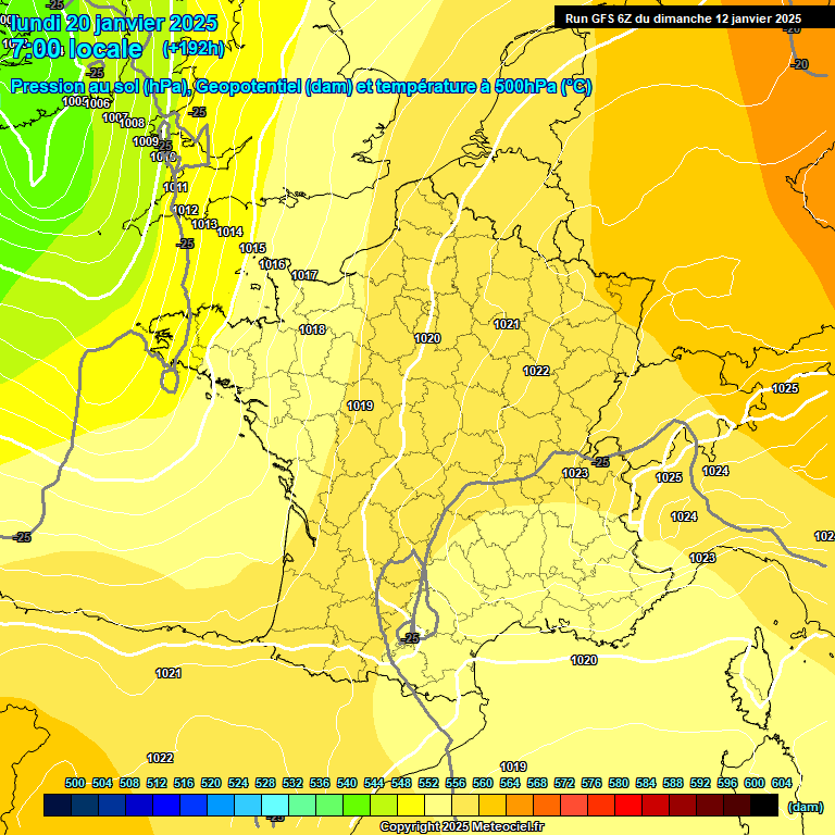 Modele GFS - Carte prvisions 