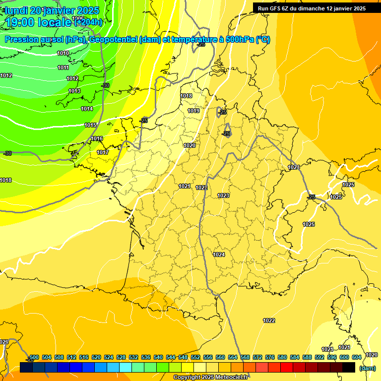 Modele GFS - Carte prvisions 