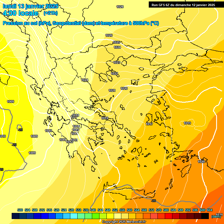 Modele GFS - Carte prvisions 