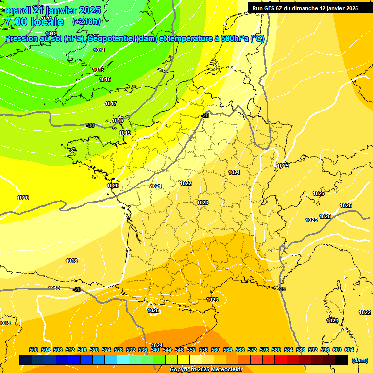 Modele GFS - Carte prvisions 