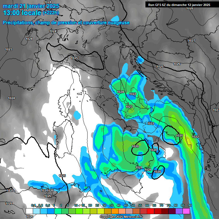 Modele GFS - Carte prvisions 